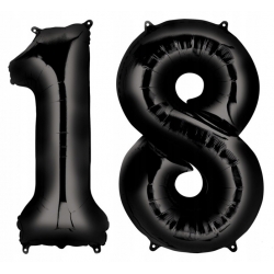 Balon foliowy czarny 18-  100cm -  komplet 